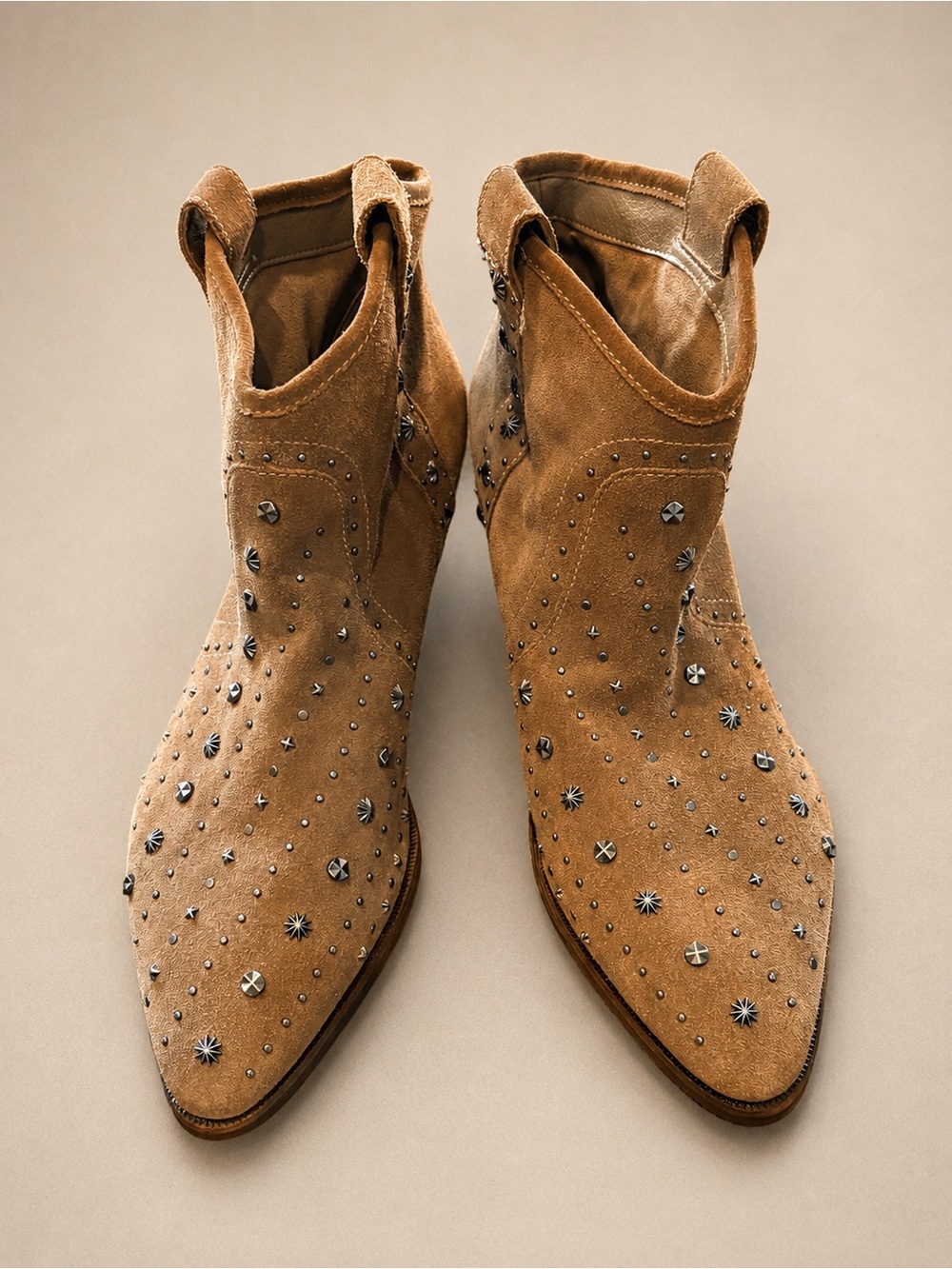 Sam Edelman Boho Western Festival Booties Brown Suede 8.5